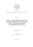Utjecaj moderne na katolički sakralni prostor u Hrvatskoj prije i poslije Drugoga vatikanskoga koncila