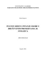 Fulton Sheen i pitanje osobe u društvenim promjenama 20. stoljeća