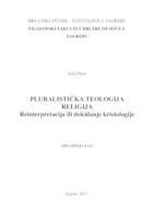 prikaz prve stranice dokumenta Pluralistička teologija religija