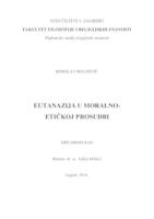 prikaz prve stranice dokumenta Eutanazija u moralno - etičkoj prosudbi