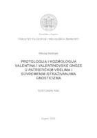 prikaz prve stranice dokumenta Protologija i kozmologija Valentina i Valentinovske gnoze u patrističkim vrelima i suvremenim istraživanjima gnosticizma