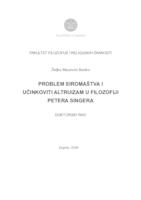 prikaz prve stranice dokumenta Problem siromaštva i učinkoviti altruizam u filozofiji Petera Singera