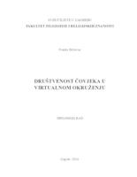 prikaz prve stranice dokumenta Društvenost čovjeka u virtualnom okruženju