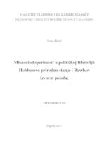 prikaz prve stranice dokumenta Misaoni eksperiment u političkoj filozofiji: Hobbesovo prirodno stanje i Rawlsov izvorni položaj